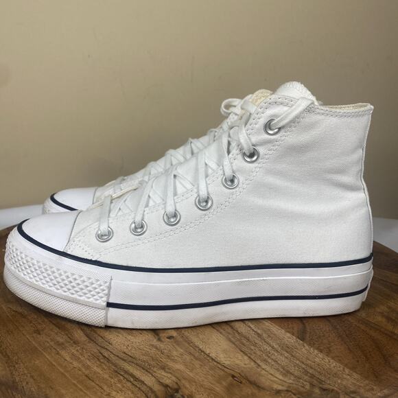 Converse Chuck Taylor AllStar Lift Womens White Size 7.5 HighTop Platform Shoes - Picture 4 of 8